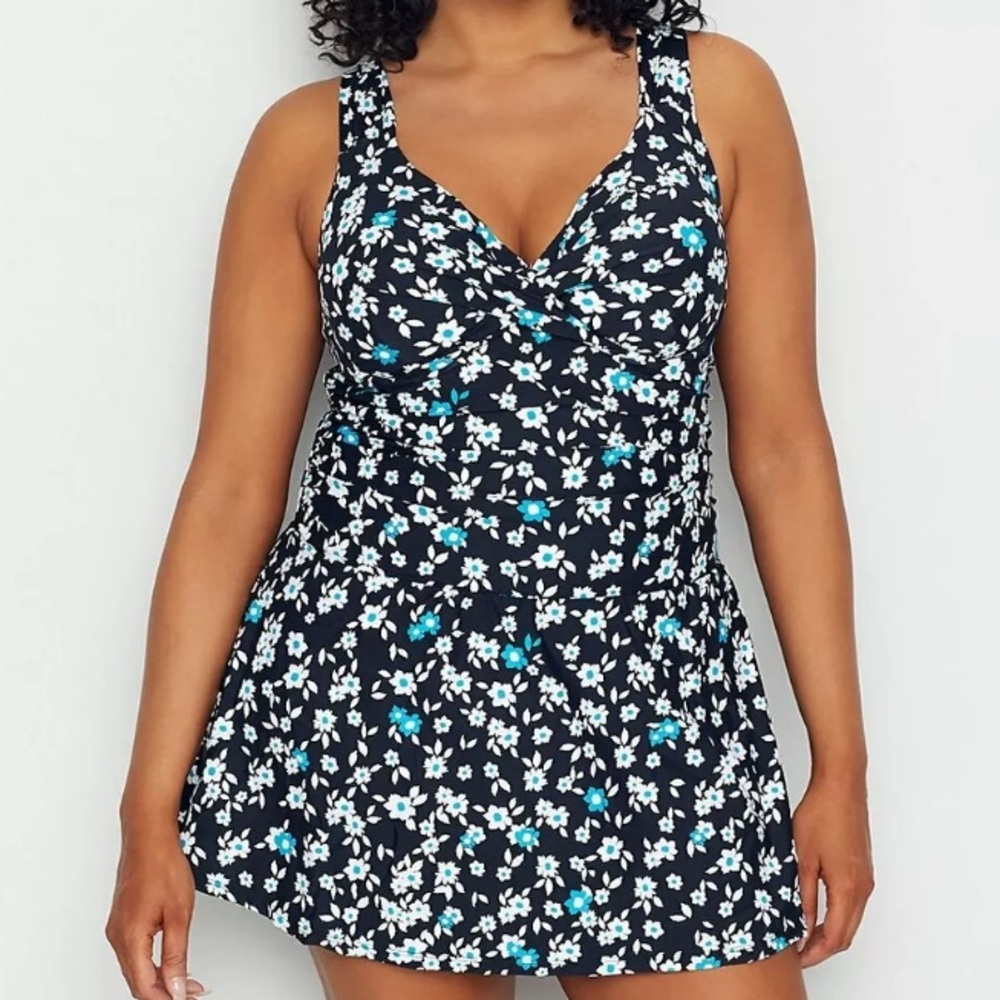 Anne Cole Beautiful Bunches One Piece Swim Dress